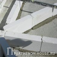 Строительство дома из газобетона, газобетонных блоков. Укладка блоков на выравнивающий слой.